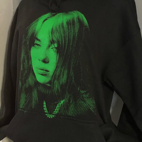 Women Billie Eilish / Green Face Hoodie - Picture 3 of 4
